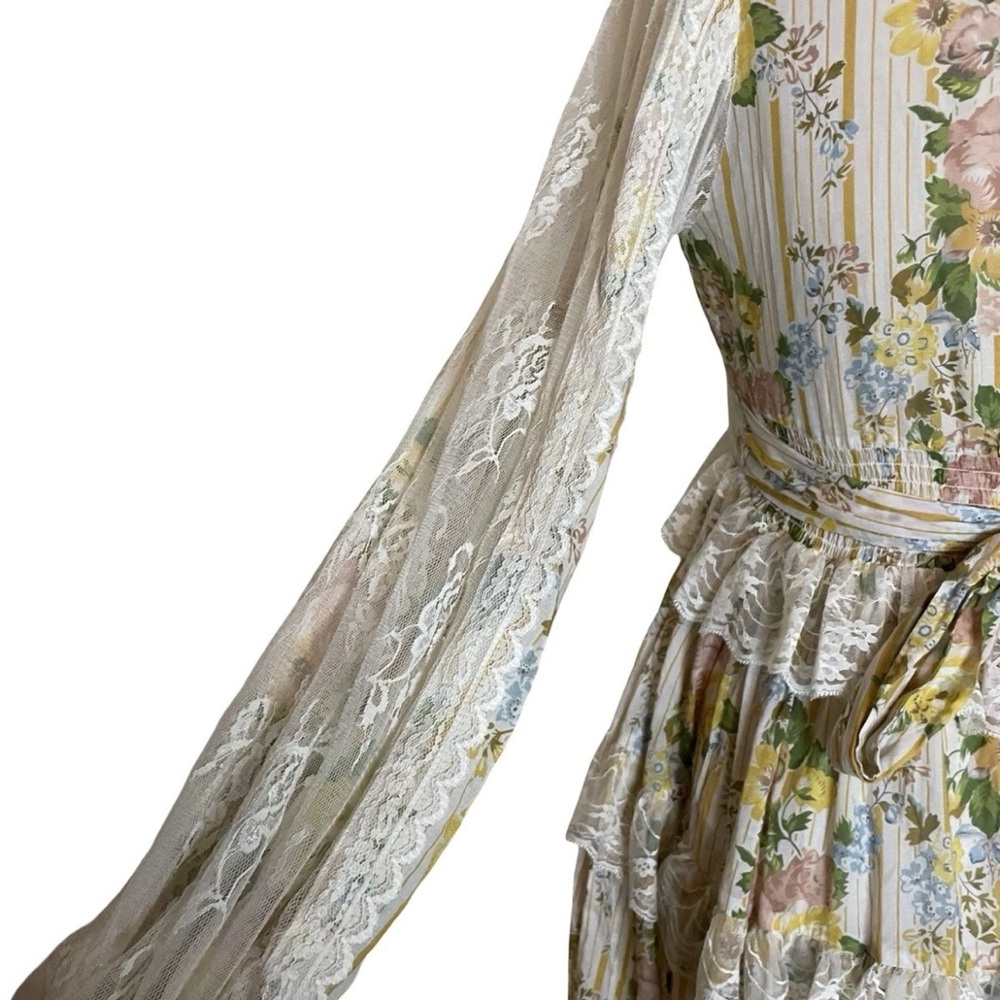 Spell and The Gypsy Collective Dress Women's Small Lace Yellow Boho Hippie - Picture 6 of 8